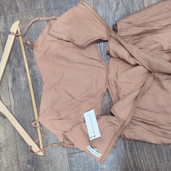 Moon River cut out maxi dress in terracotta Sz. large NWT - Picture 8 of 11